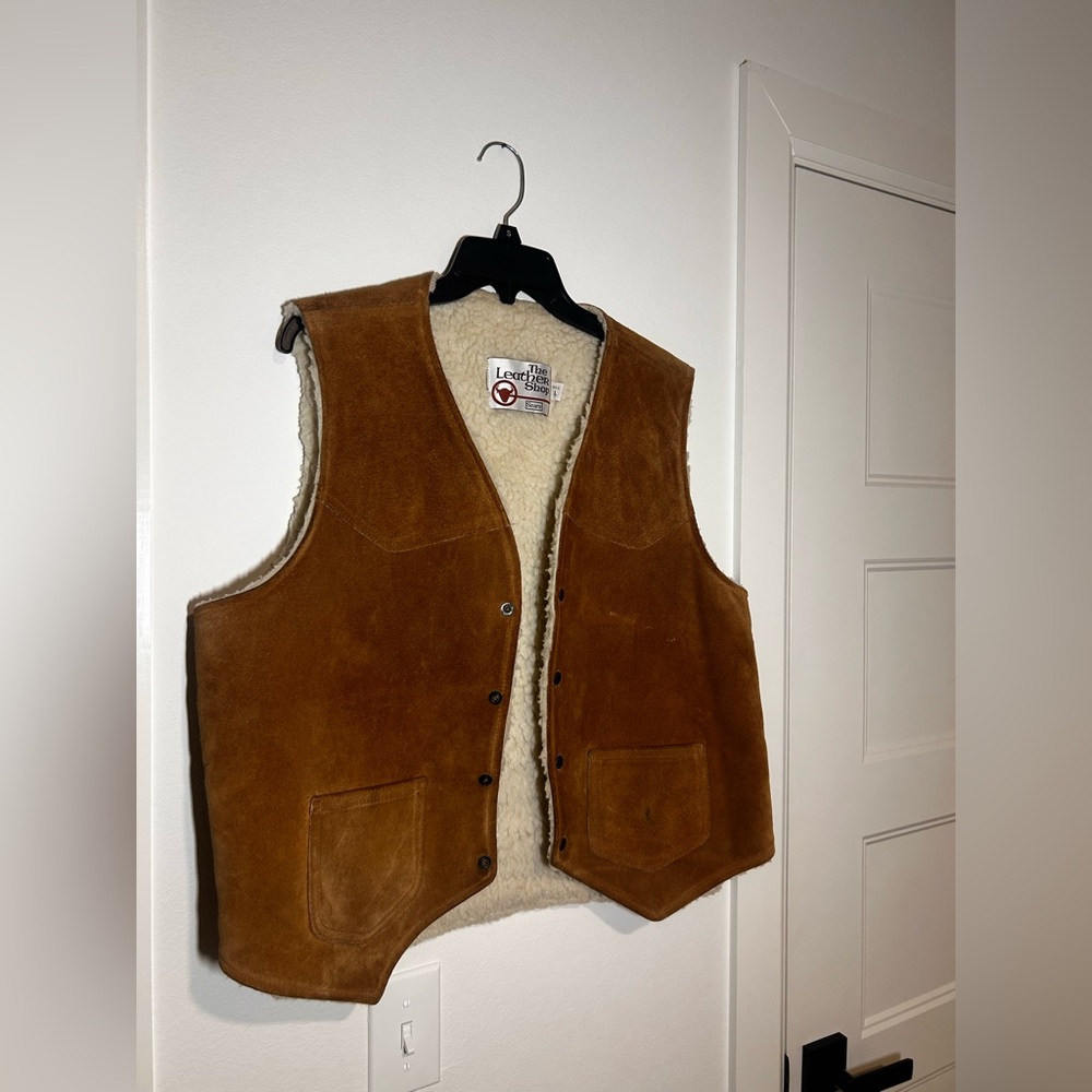 Vintage Sherpa Sears Leather Vest